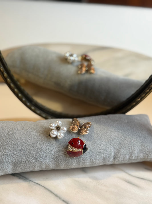 Set spille coccinella+fiore+farfalla