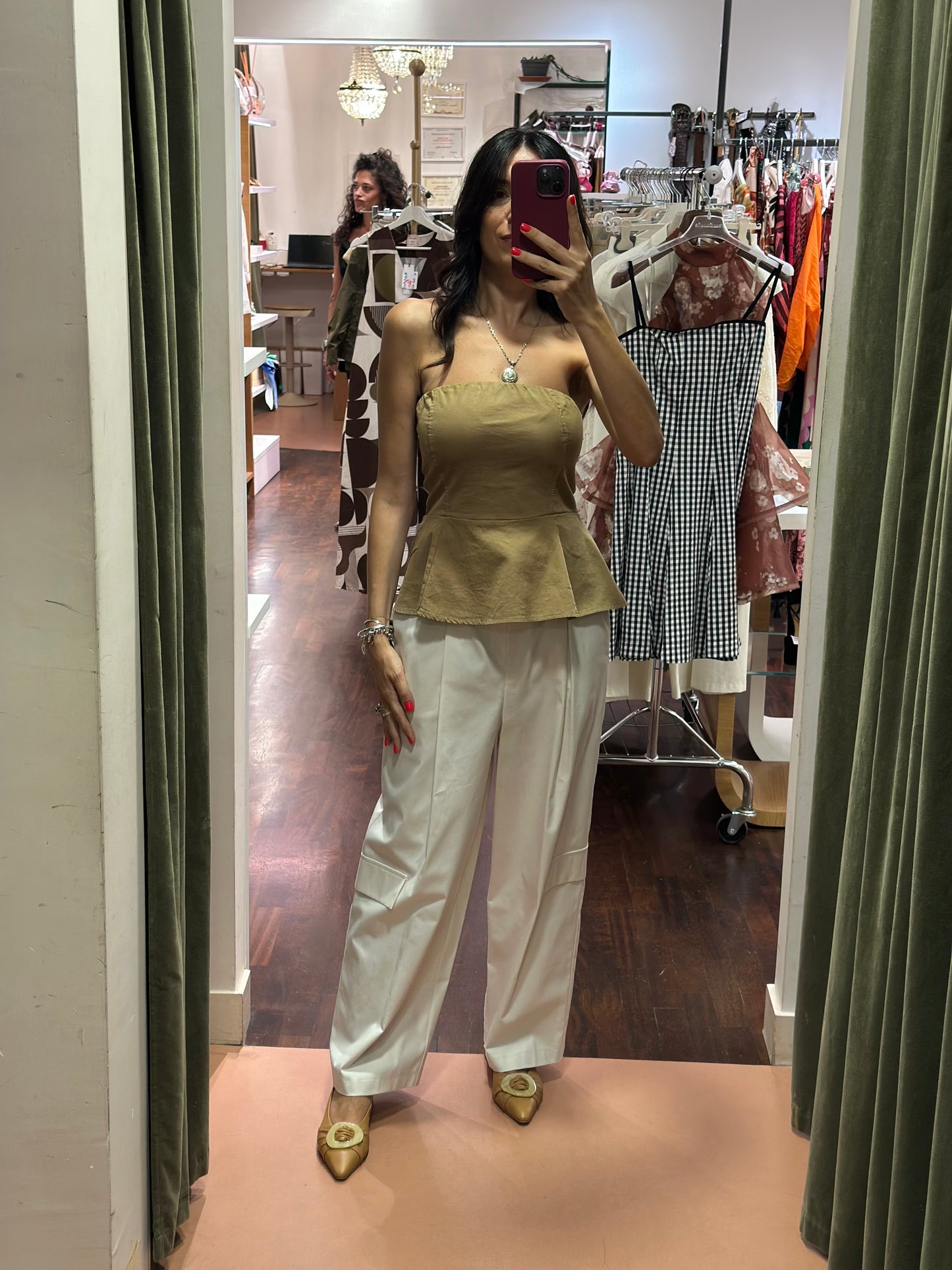 Tensione in Pantalone Cargo vaniglia