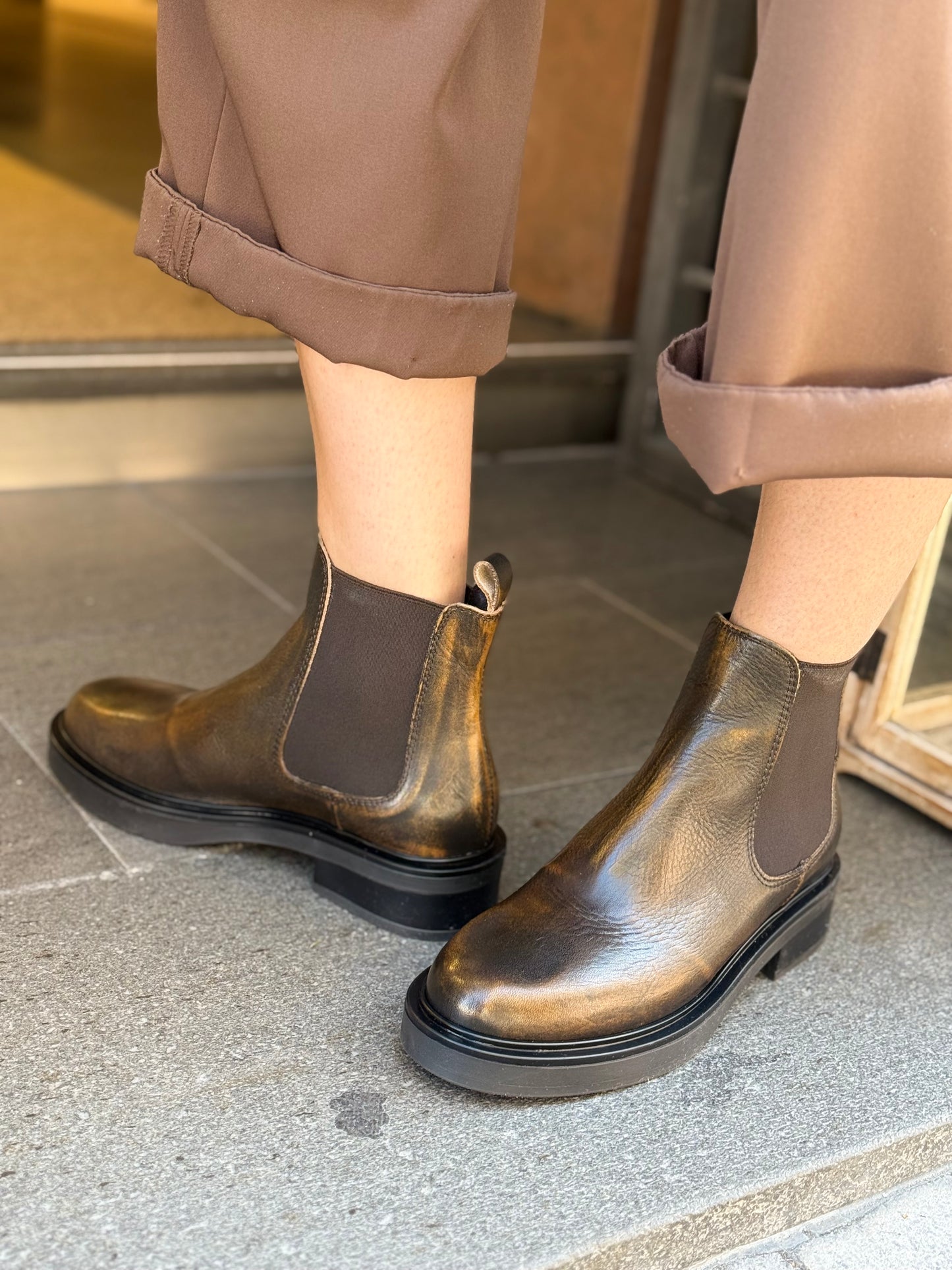 Stivaletto Beatles basso effetto invecchiato