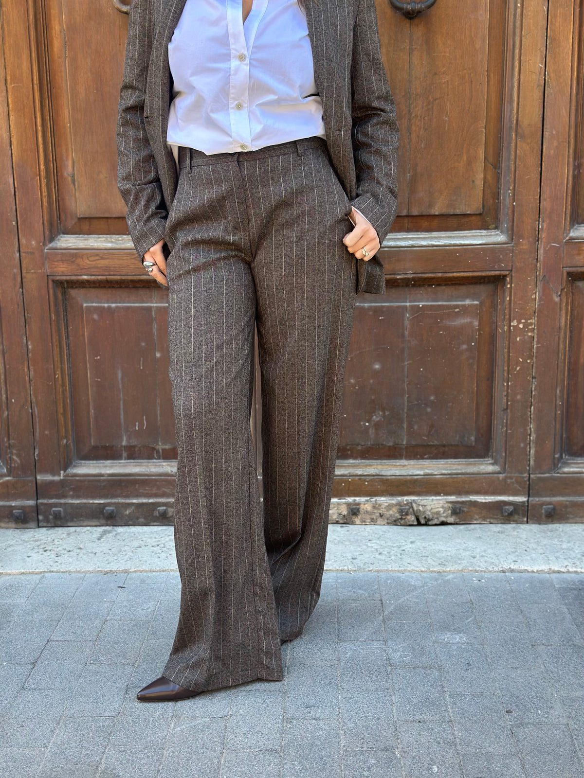 Pantalone gessato MORO
