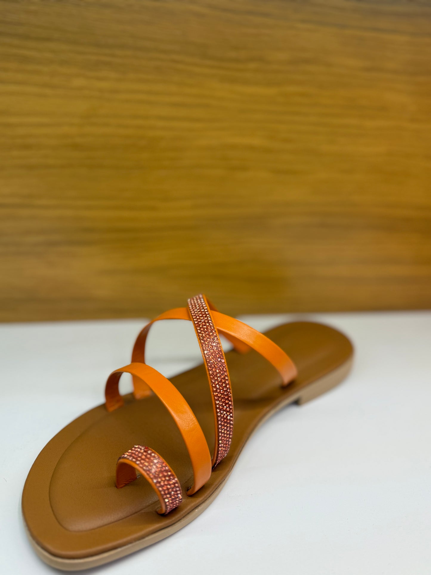Donna Toscana Ciabatta infradito strass Melon