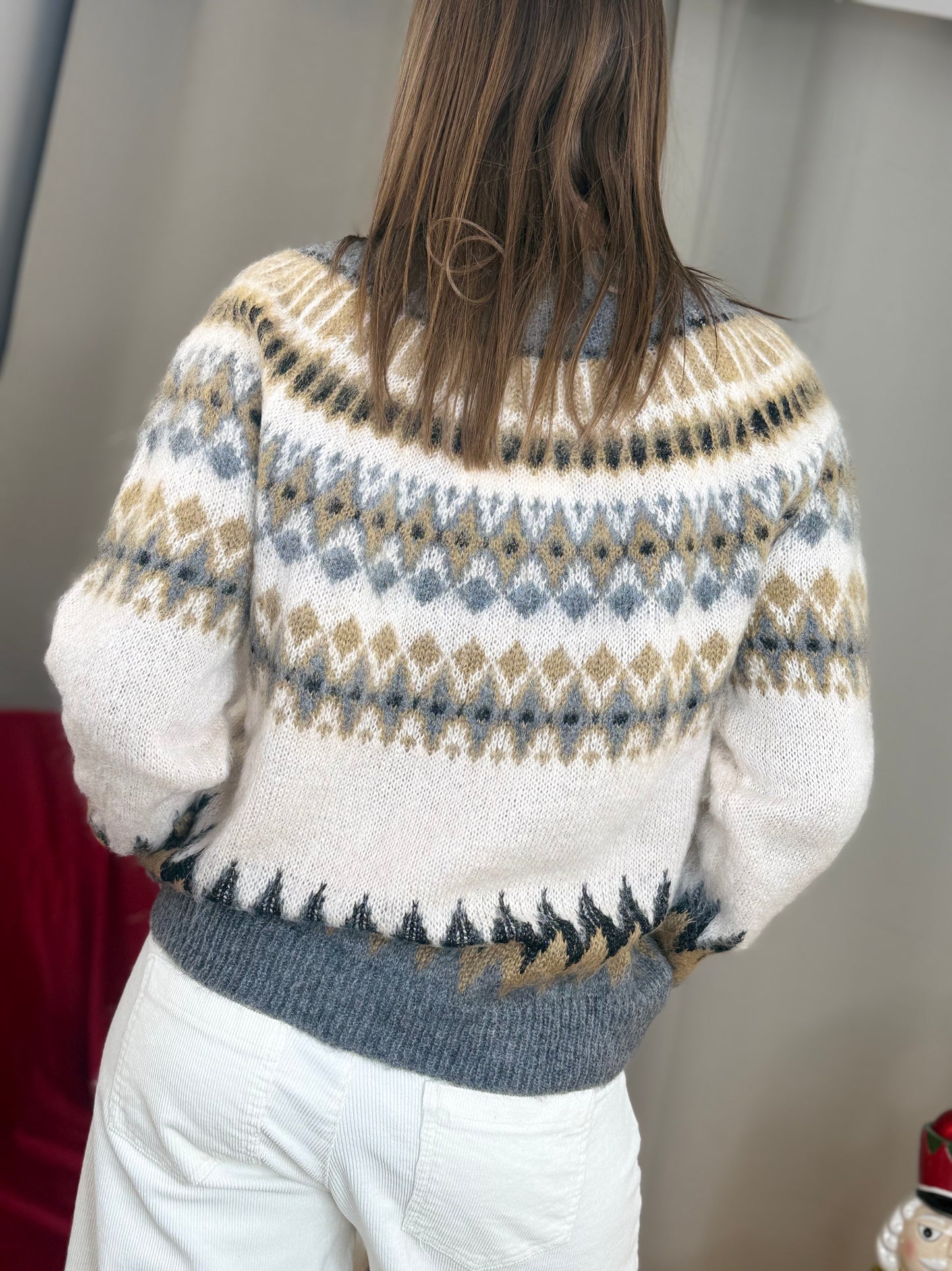 Tensione In maglia in mohair jacquard GRIGIO/BURRO/ECRU