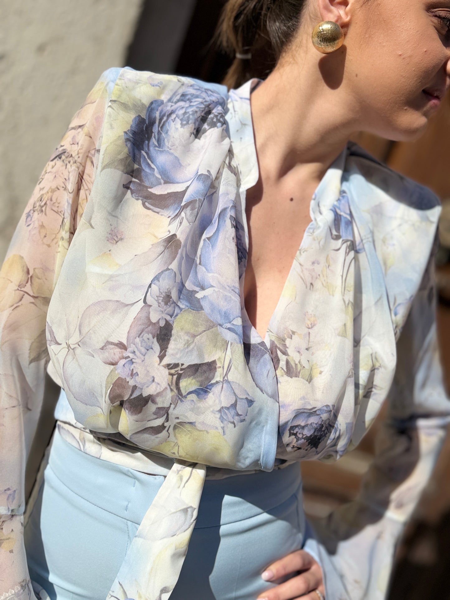 Silence Limited Peony Blouse SKY