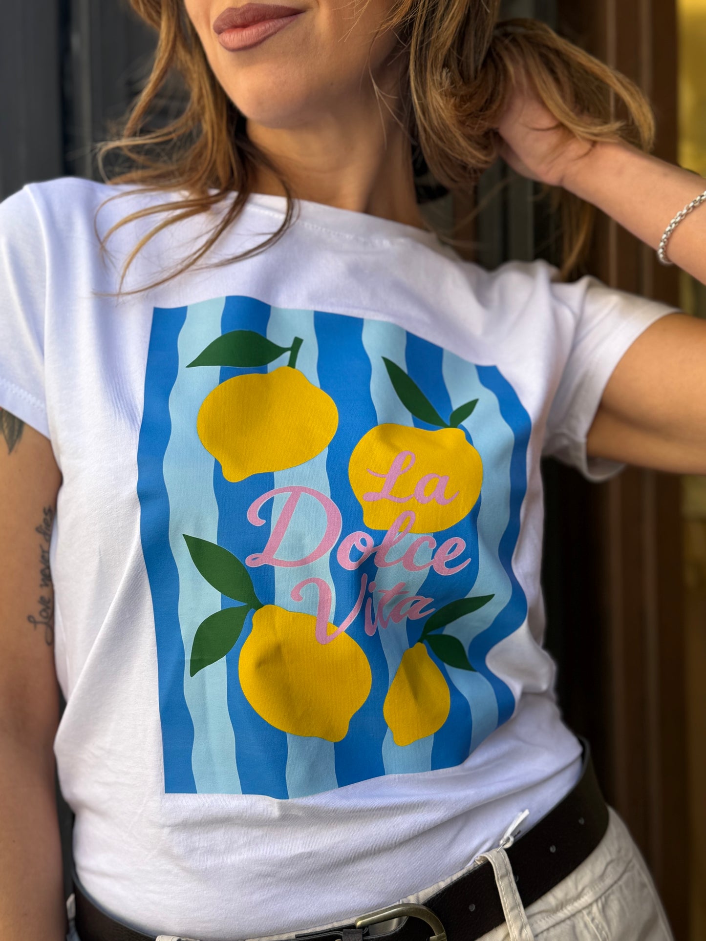 T-shirt stampa Limoni- "LA DOLCE VITA"
