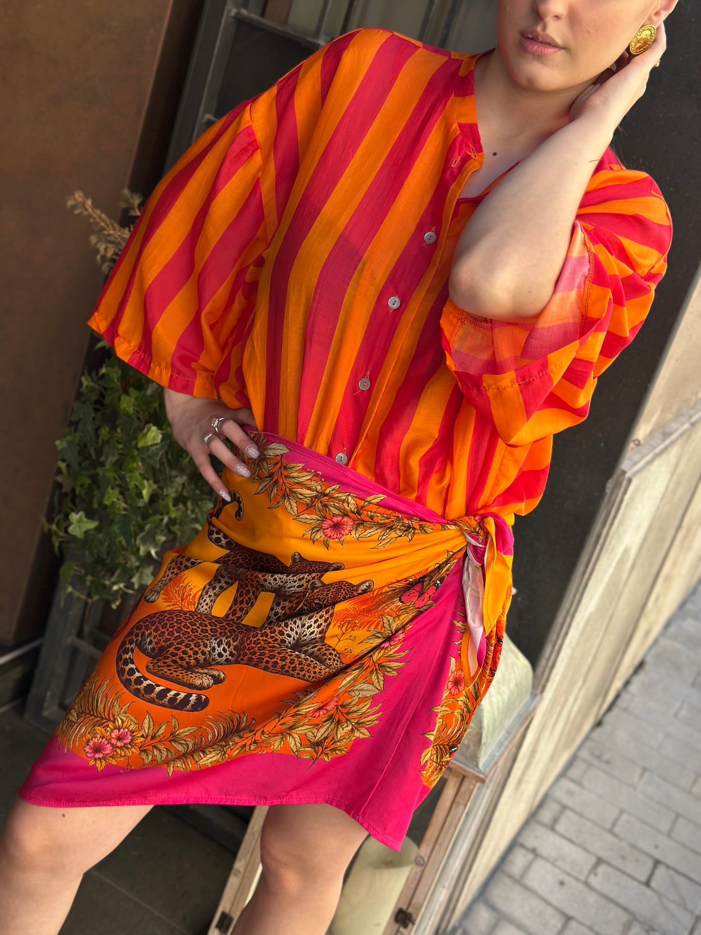 Tensione in Gonna corta pareo TIGRI ARANCIO