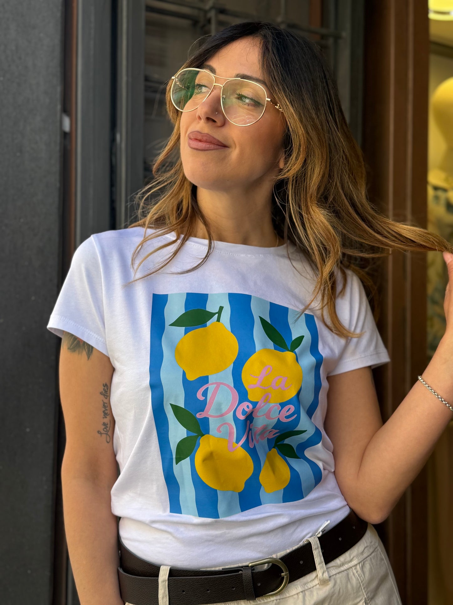 T-shirt stampa Limoni- "LA DOLCE VITA"