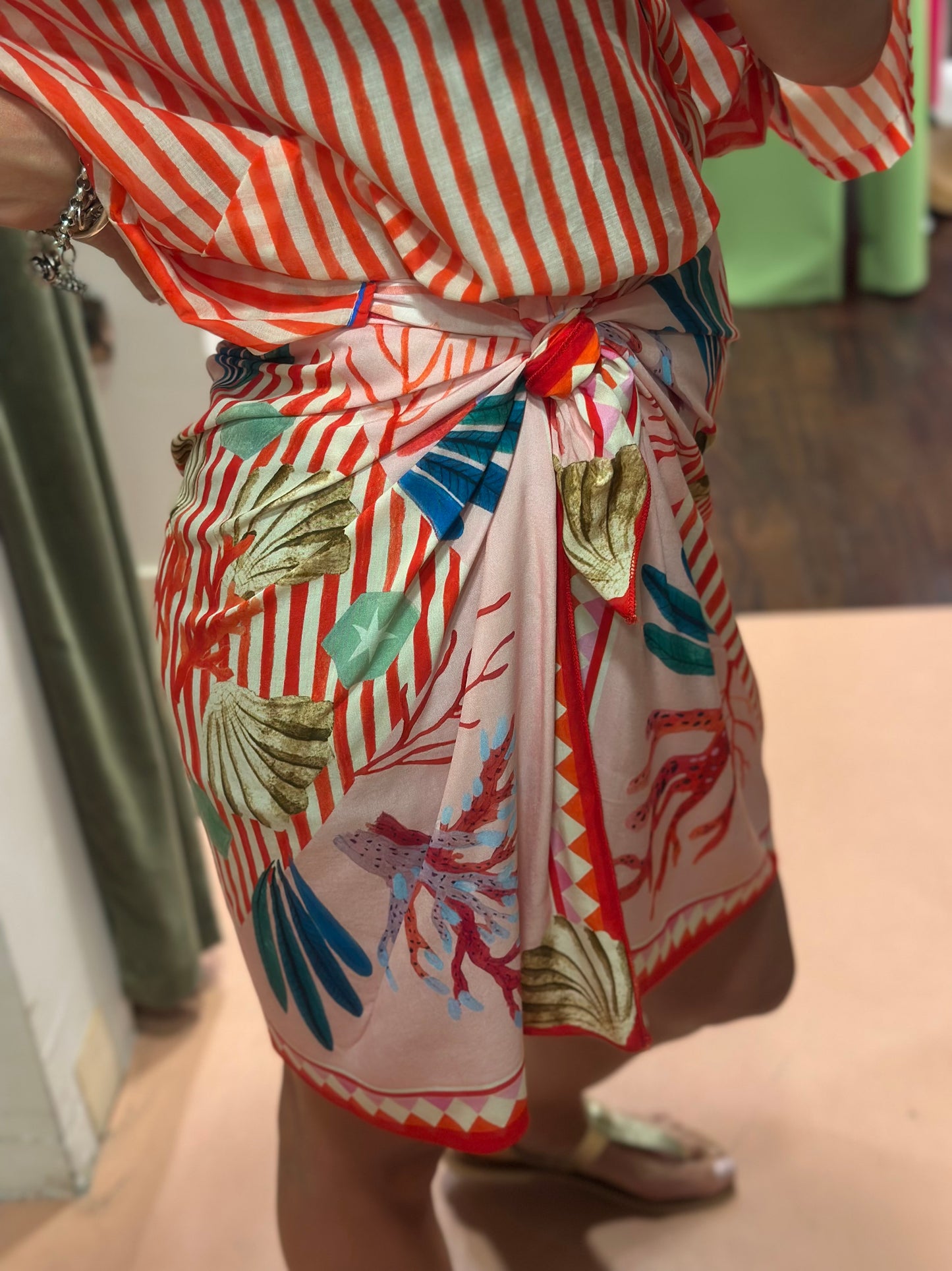 Tensione in Gonna corta foulard Coralli ROSA