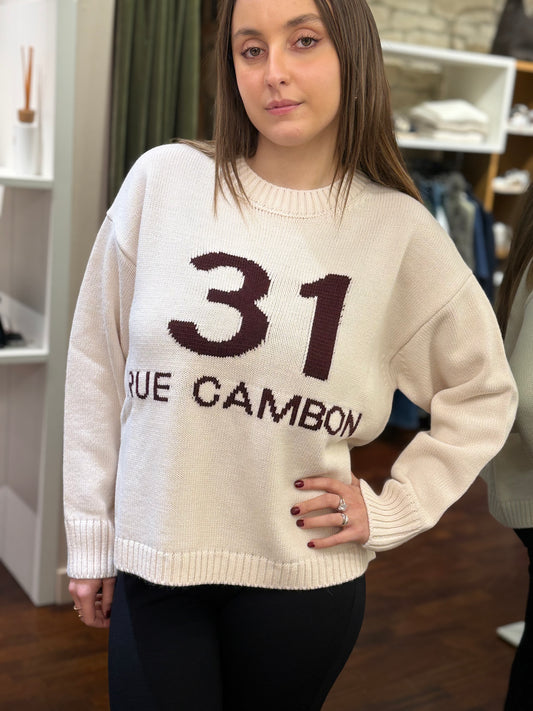 Tensione in Maglia "RUE CAMBON" PANNA/VINO