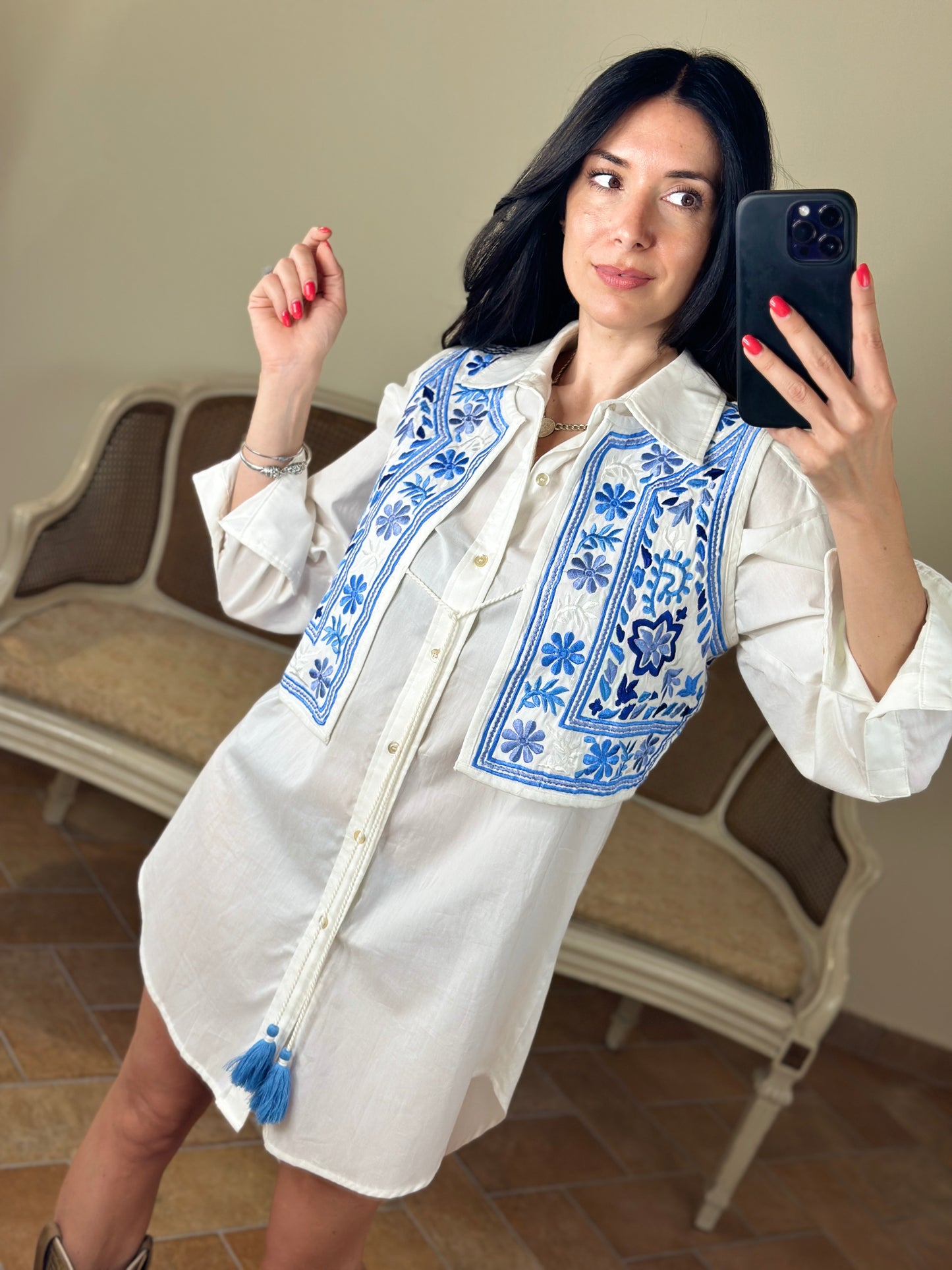 Formentera- Gilet ricamo