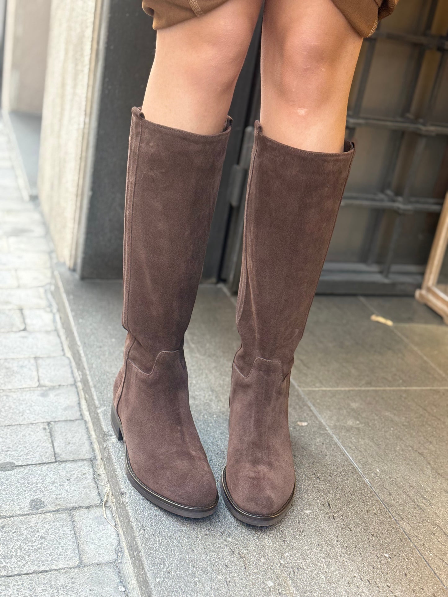 Elisa lanci Stivale tubolare scamosciato MORO