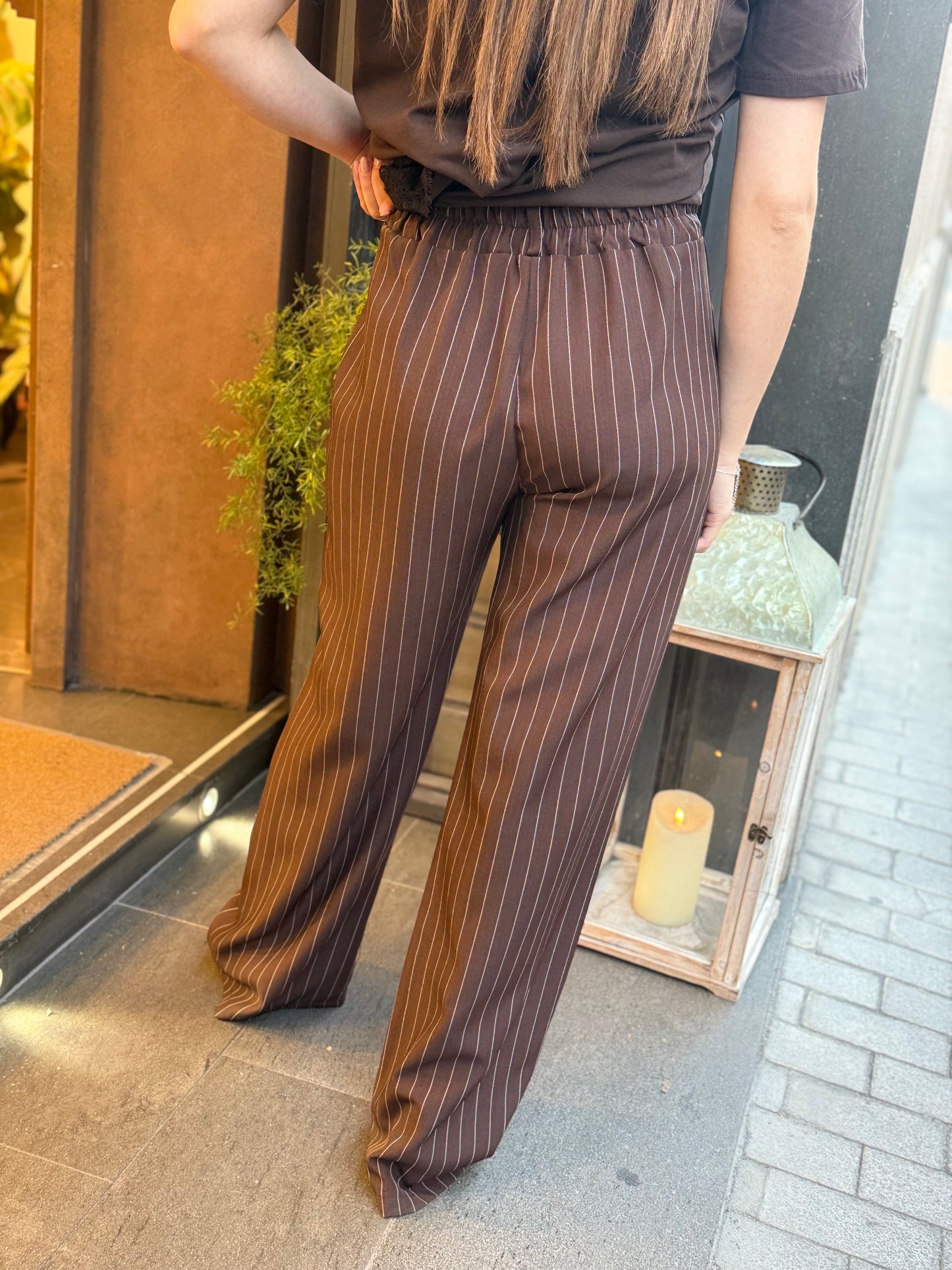 Completo GABRIELLA kimono gessato MORO