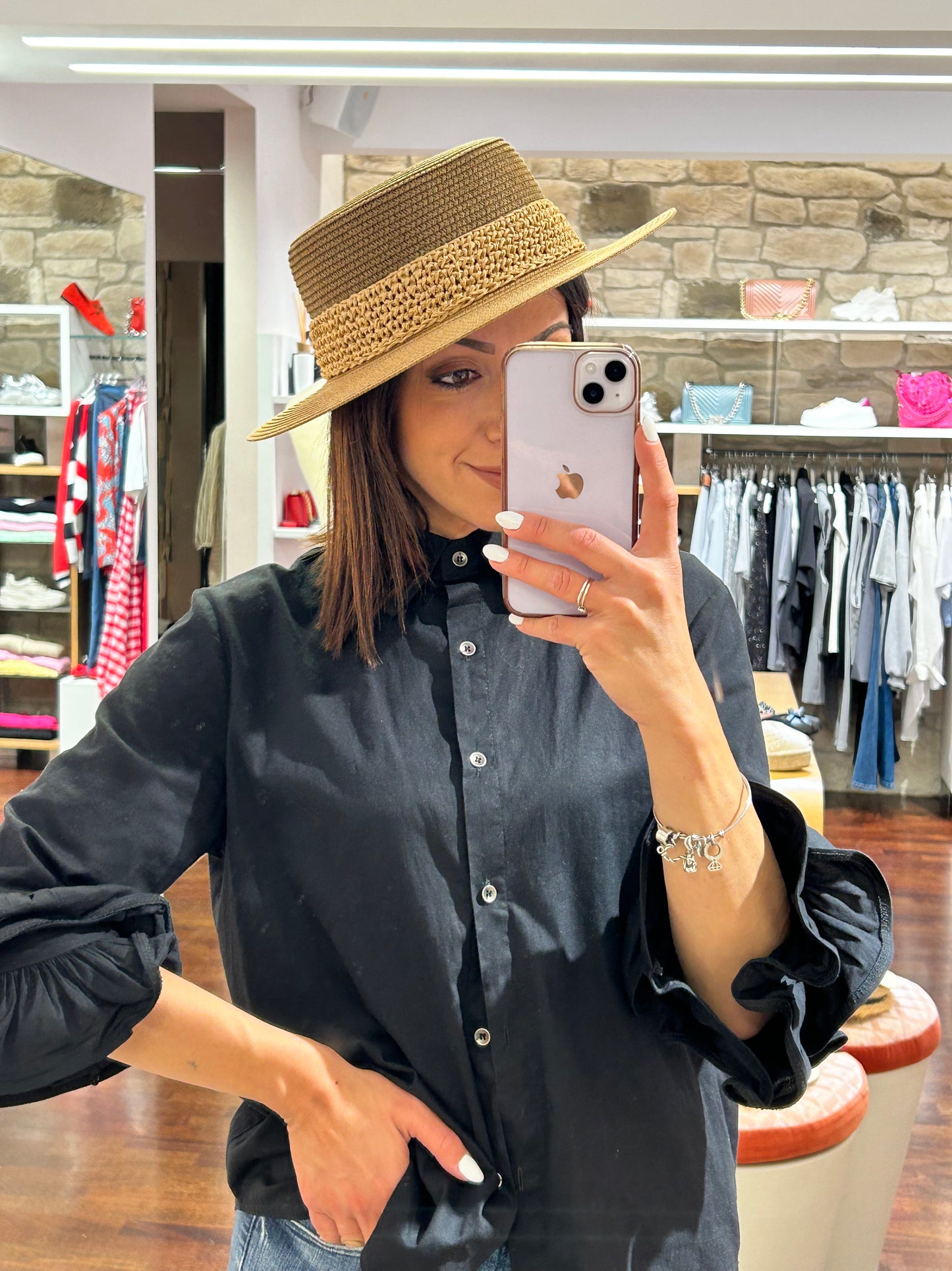 Cappello paglia bombetta rigida