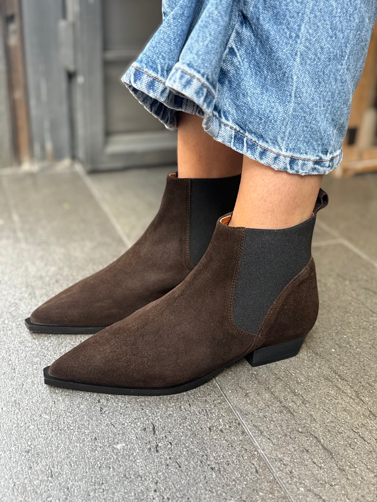 Angel Alarcon NEGADE Tronchetto basso in camoscio MORO