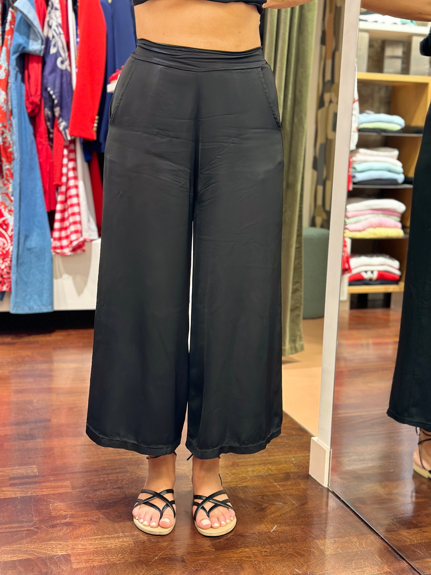 Uni mé pantalone palazzo cropped