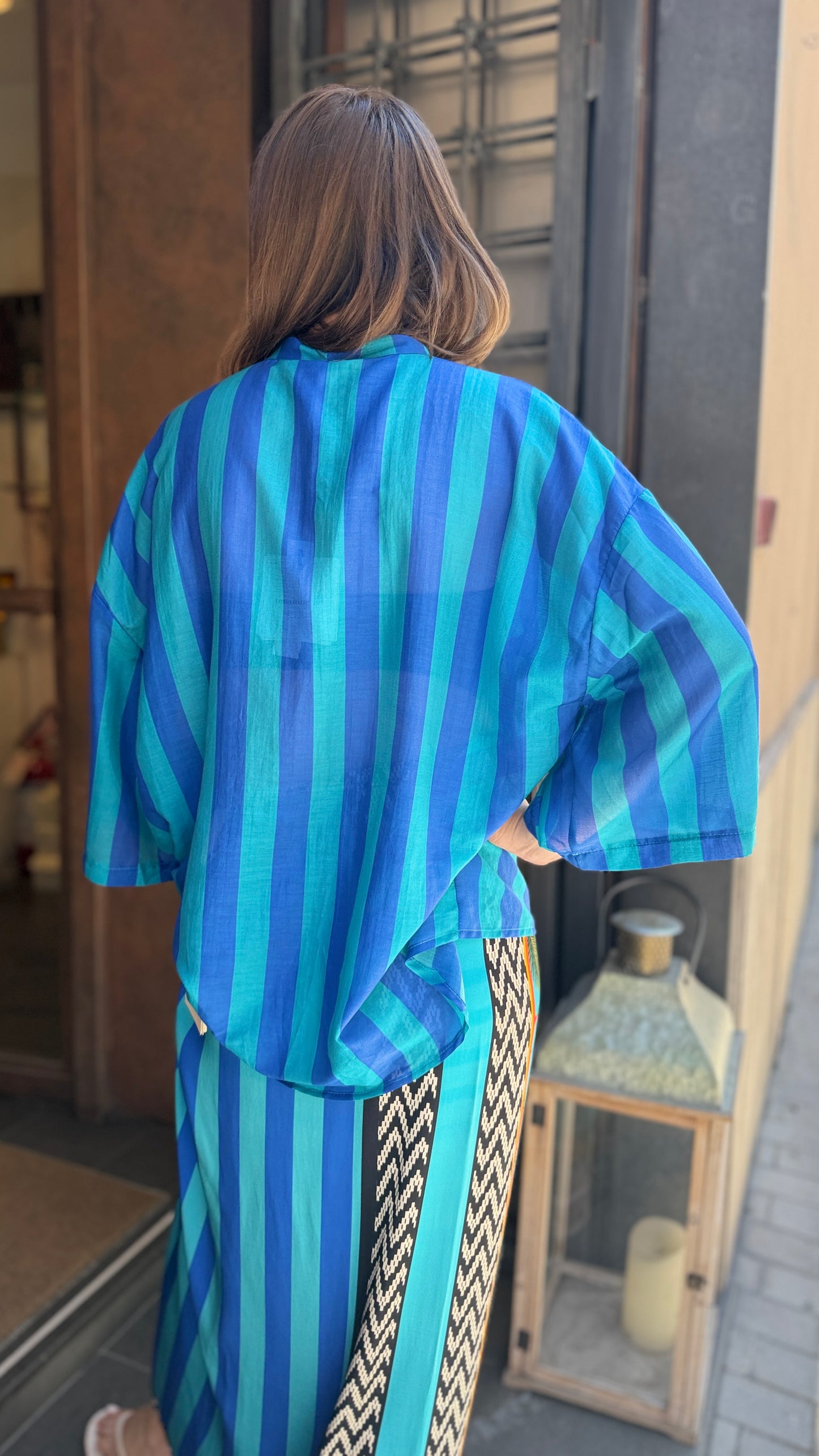 Tensione in Camicia a righe ROYAL/TURCHESE