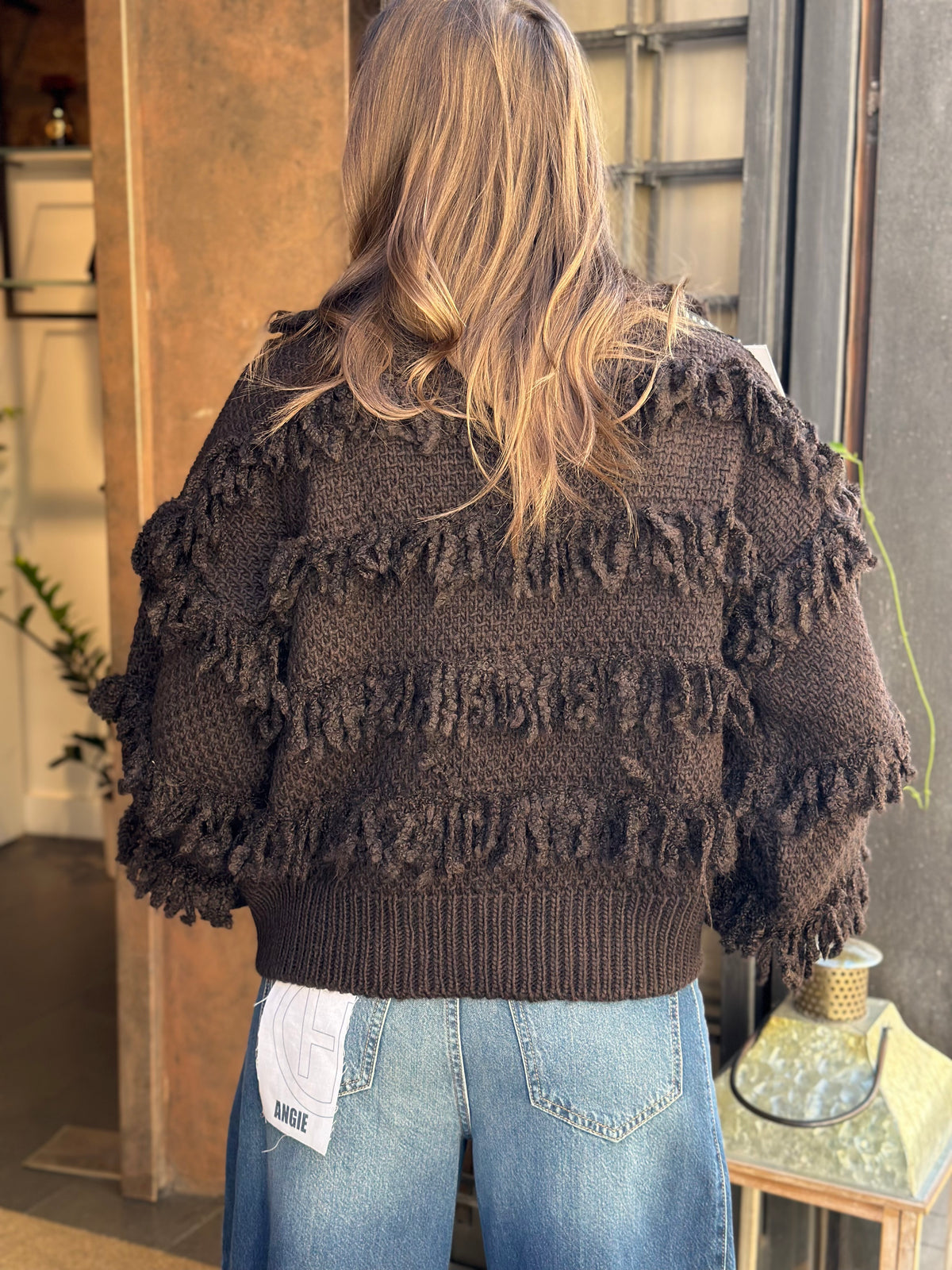 Haveone Cardigan Frangette BURRO e MORO