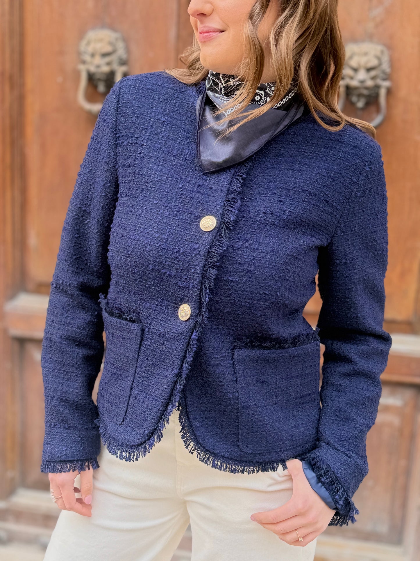 Tensione in Giacca in tweed BLU con bandana