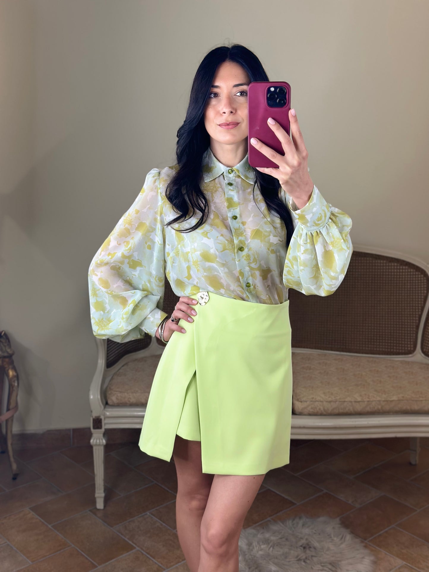 Silence Limited Flower Shirt GREEN