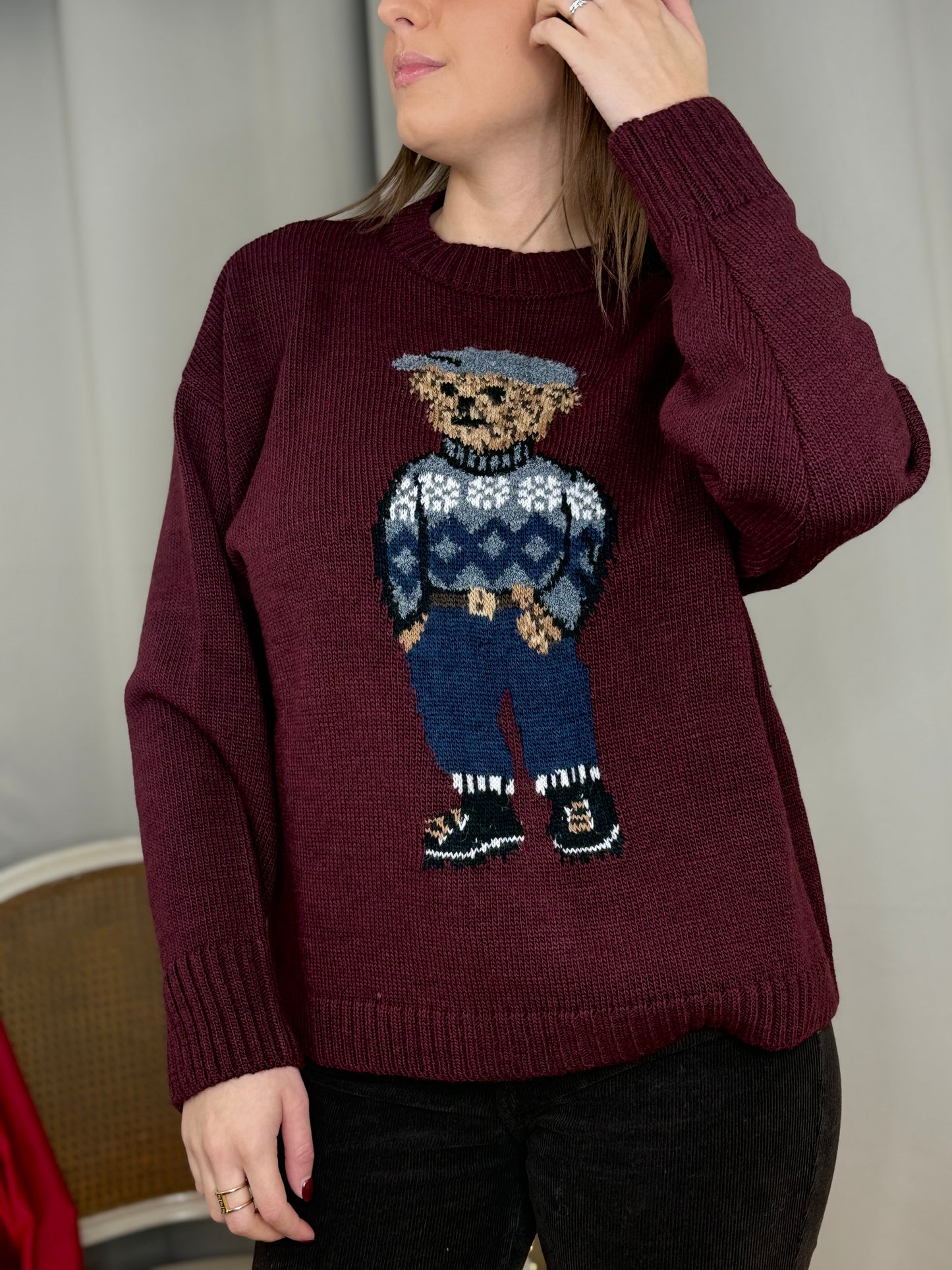 Tensione in Maglia TEDDY BORDEAUX