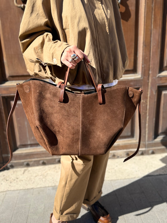 Shopper CLAUDIA in Camoscio CUOIO