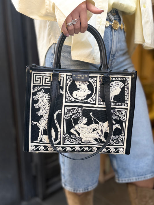 My Best Bag Atena AGORA Black/white MEDIUM