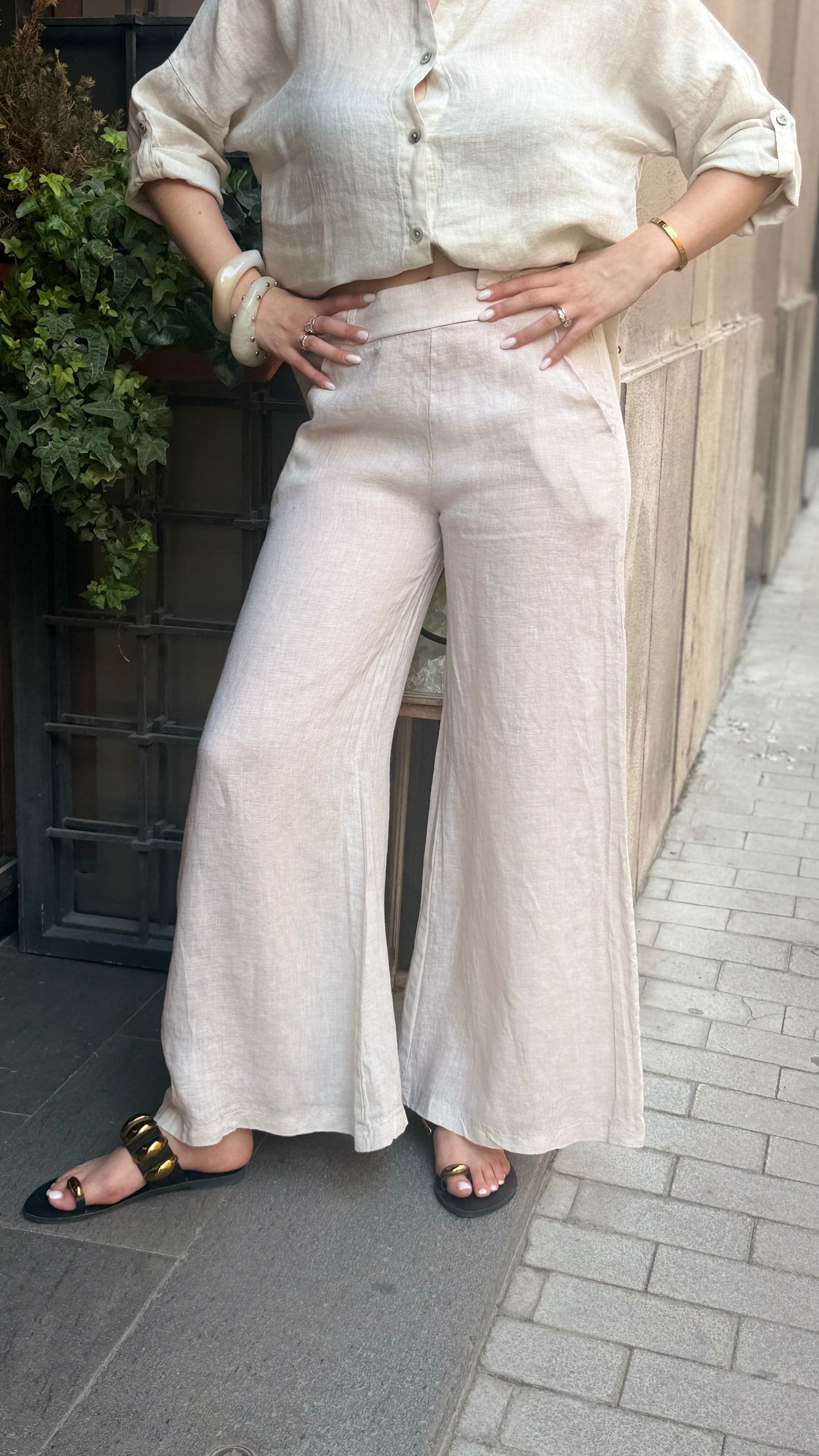 Pantalone MALIBÙ in lino a palazzo (disponibile in più colori)