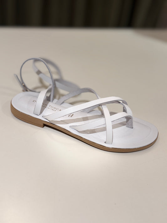 Donna Toscana Infradito flat Bianco