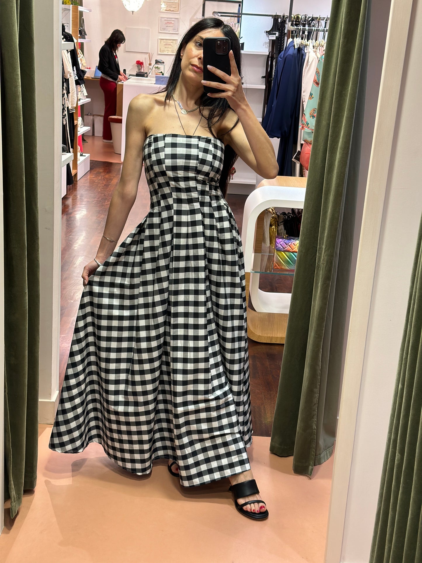 Tensione in Abito lungo in vichy