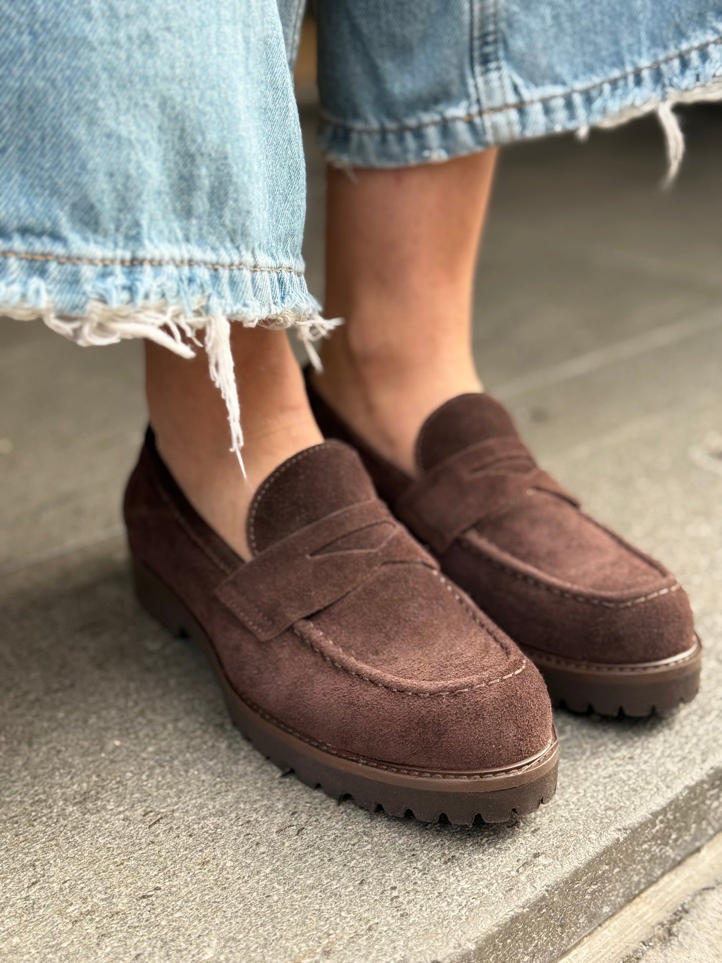 Ovyè Mocassino in camoscio moro