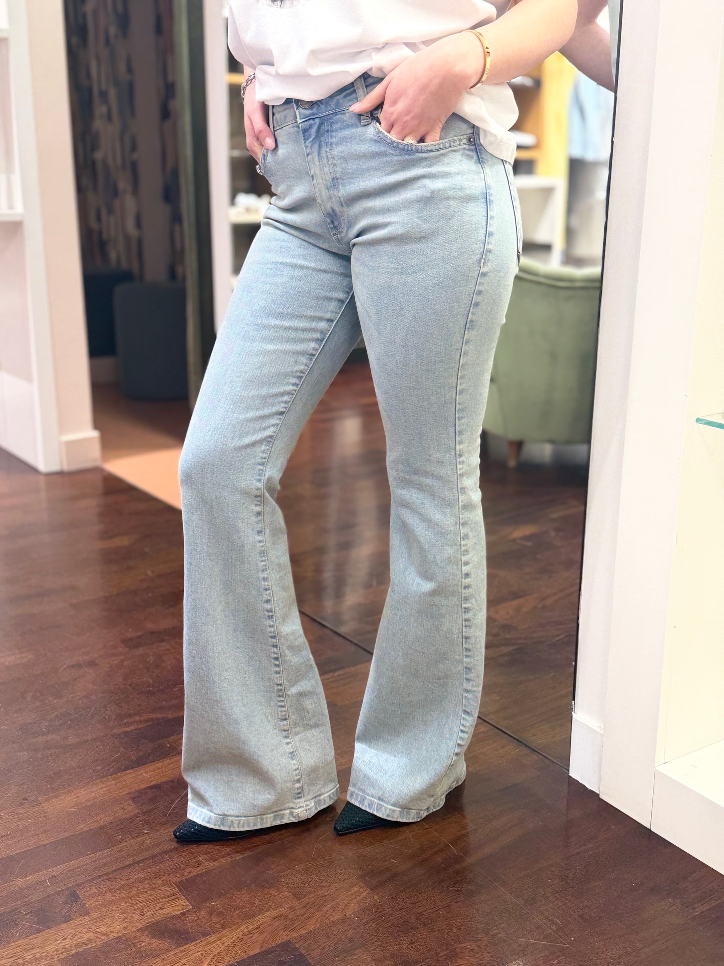 Tensione in Jeans in denim CHIARO  flare