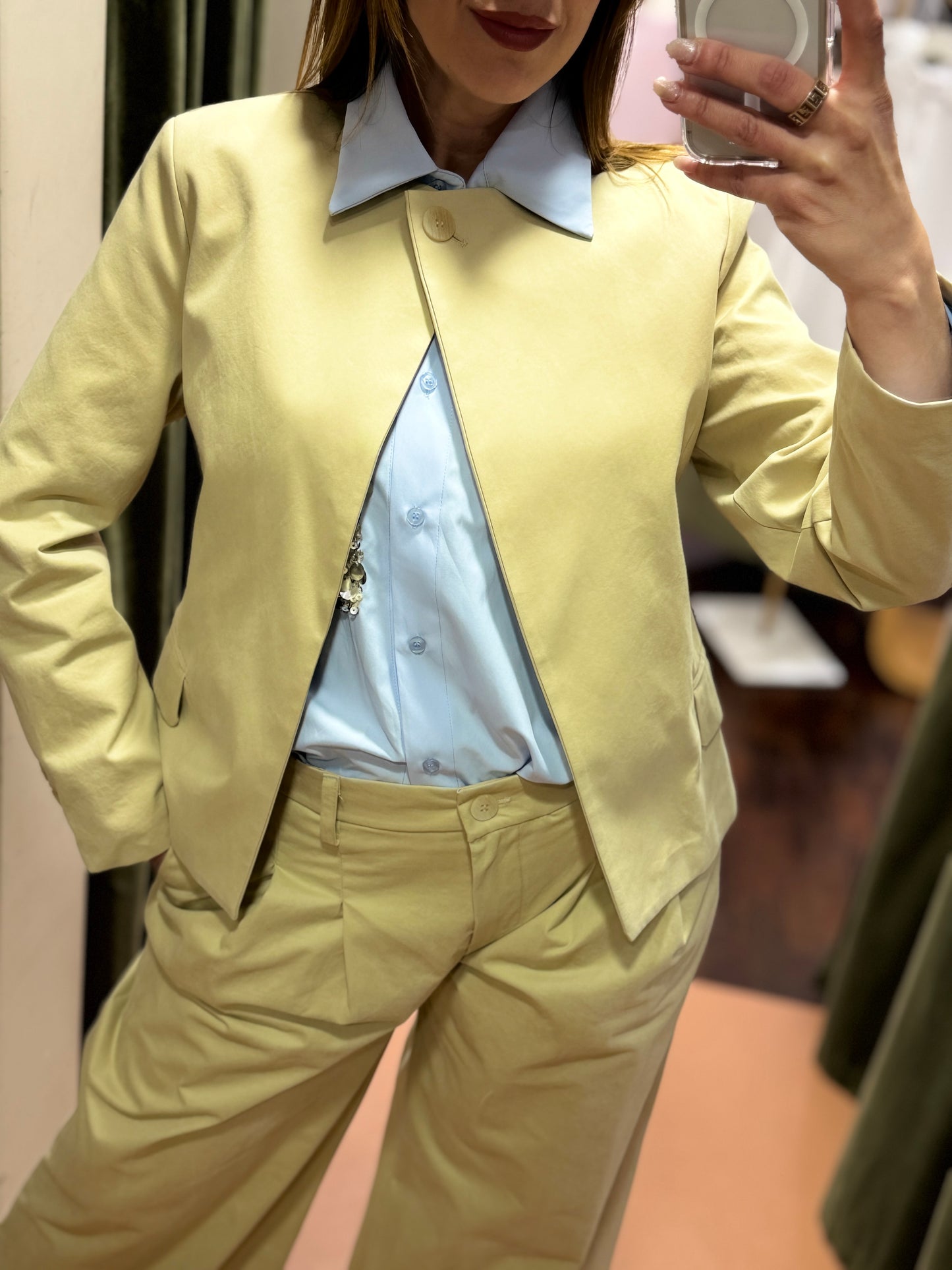 Tensione in  Giacca un bottone con arricciatura Sabbia