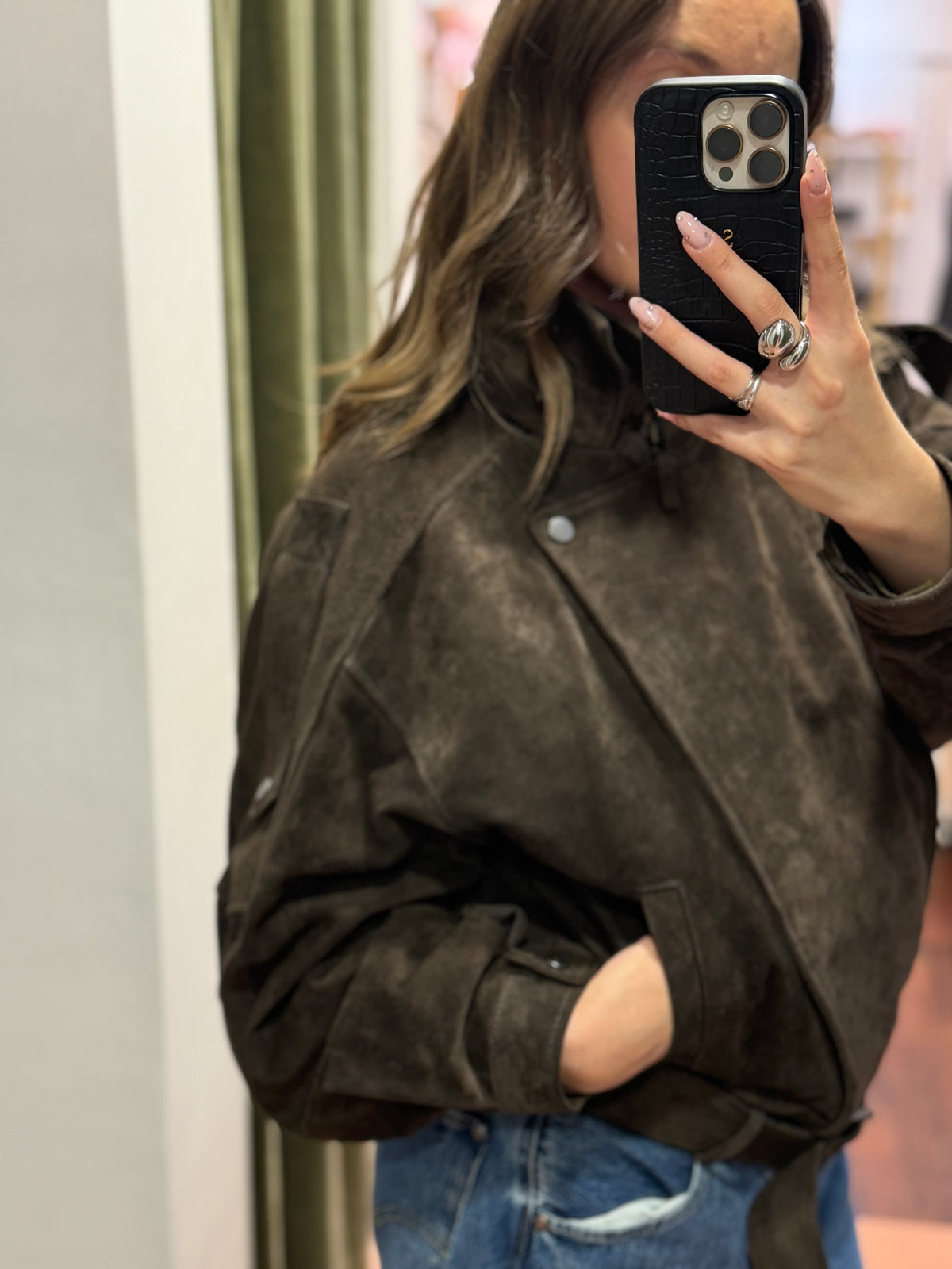 Biker in suede MORO