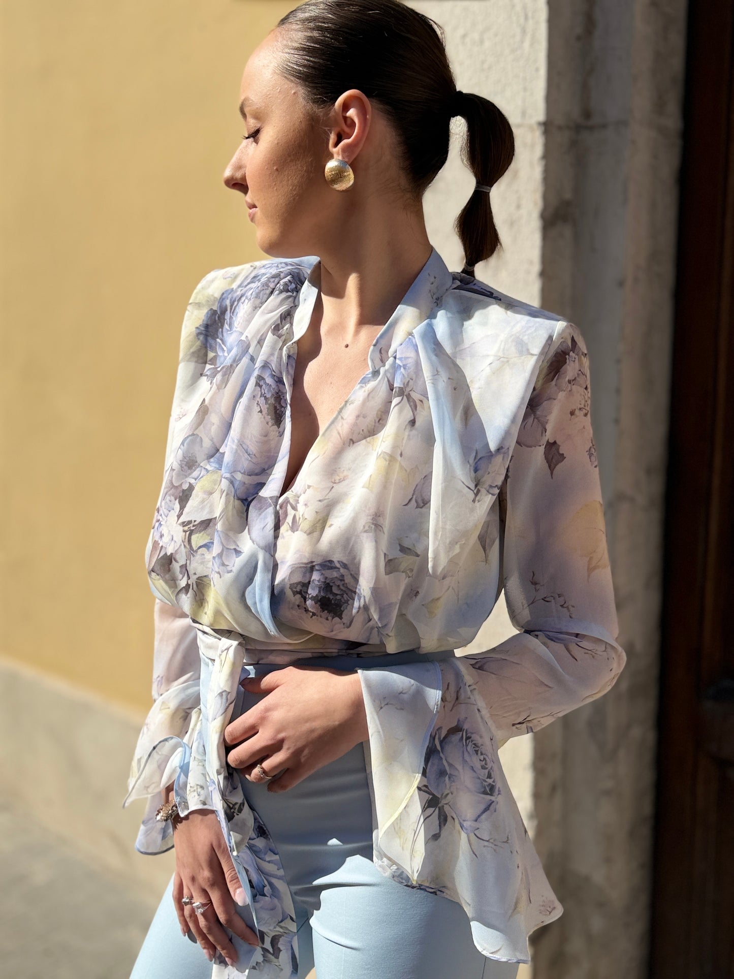 Silence Limited Peony Blouse SKY