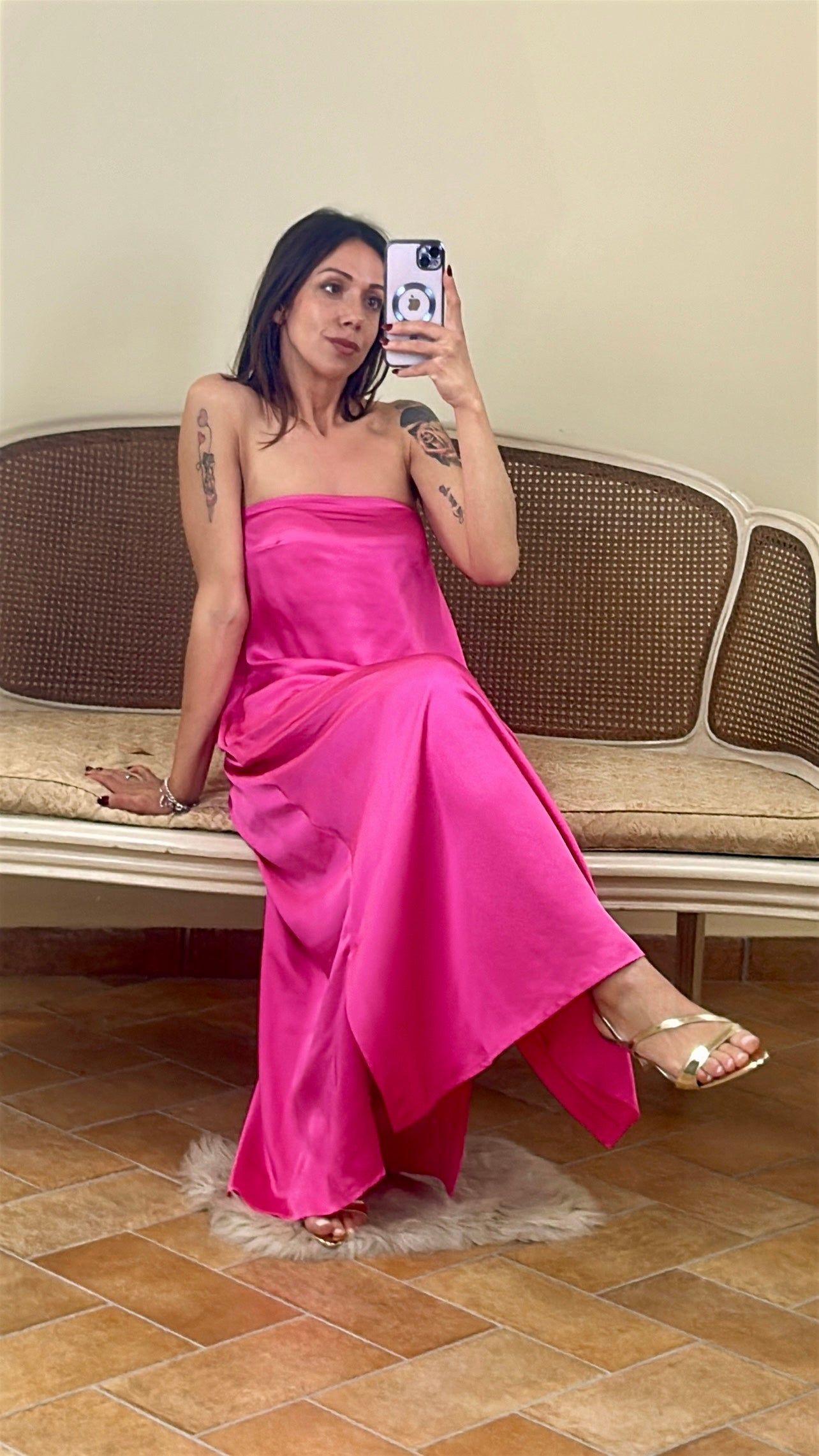Anonyme Abito VISCOSE LONGDRESS fucsia