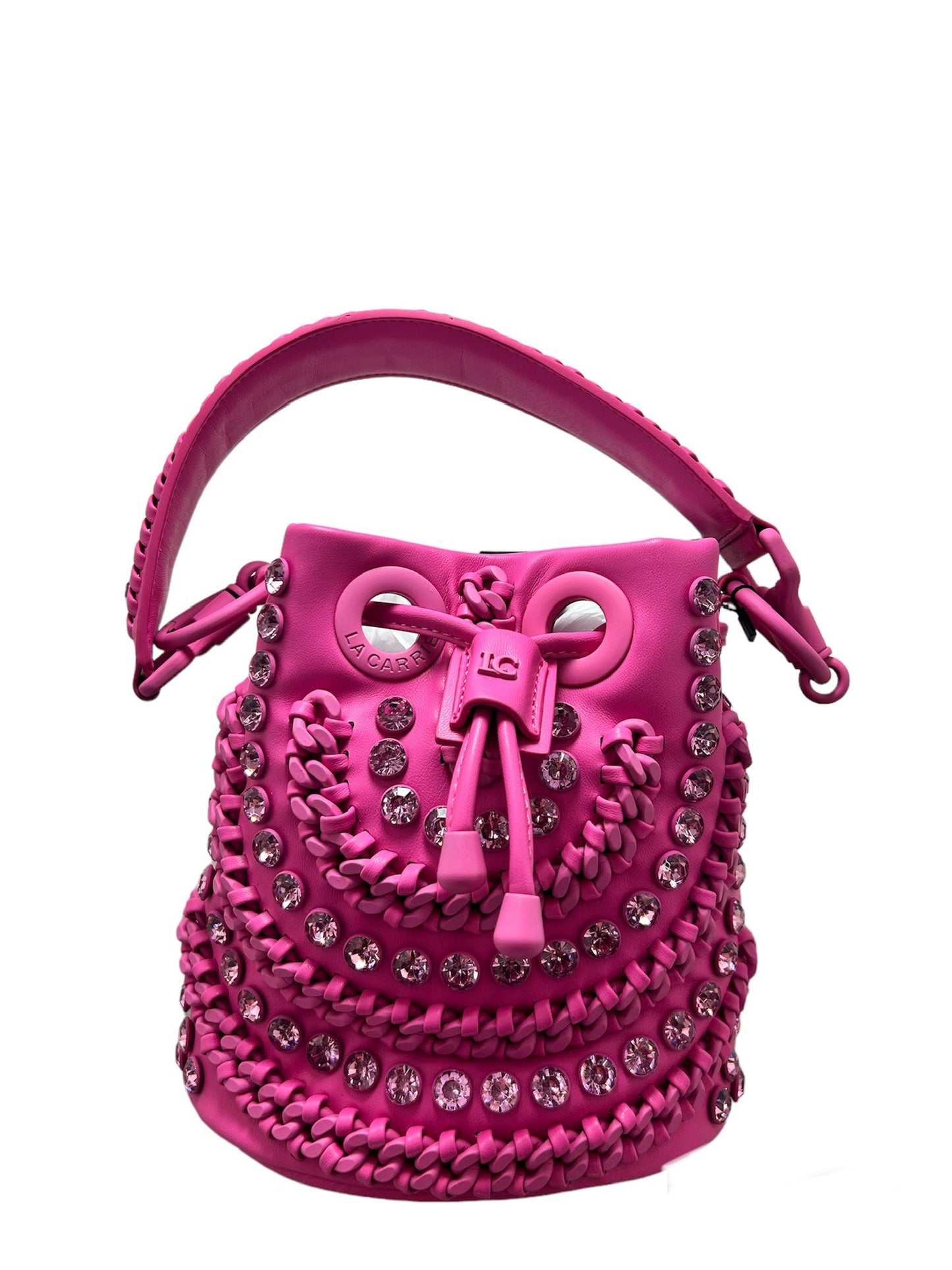 La Carrie bag- Andromeda small bucket synthetic fuxia