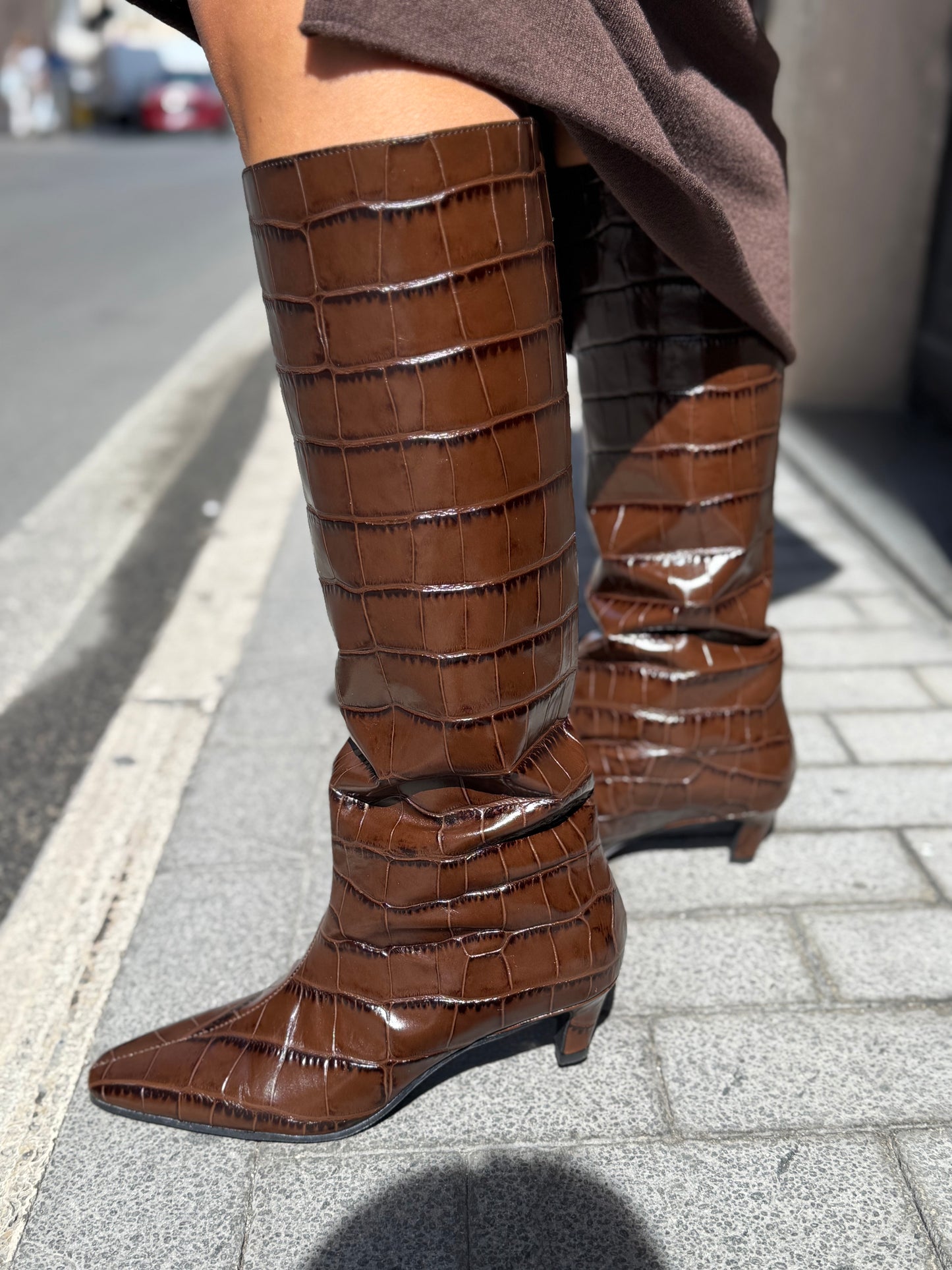 Bianca Dì Stivale stampa cocco CAFFÈ