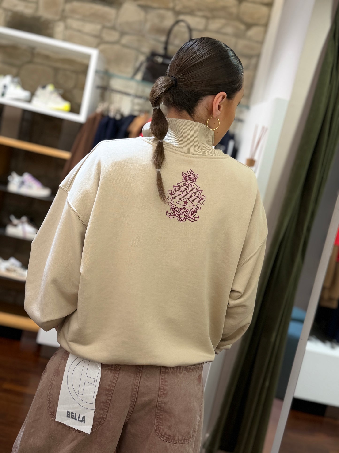 Tensione in Felpa "RITZ" BEIGE/BORDEAUX