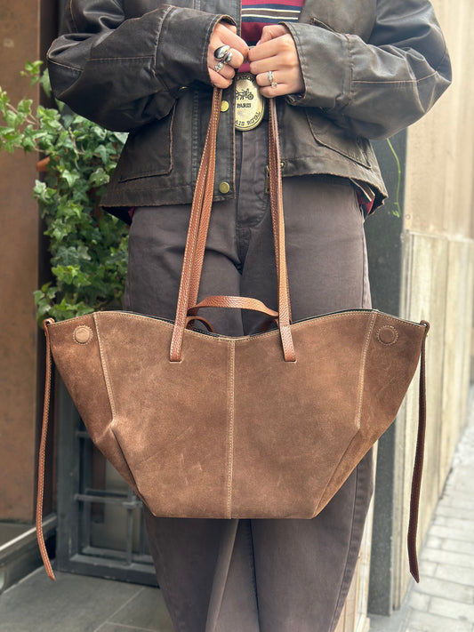 Borsa in camoscio cioccolato