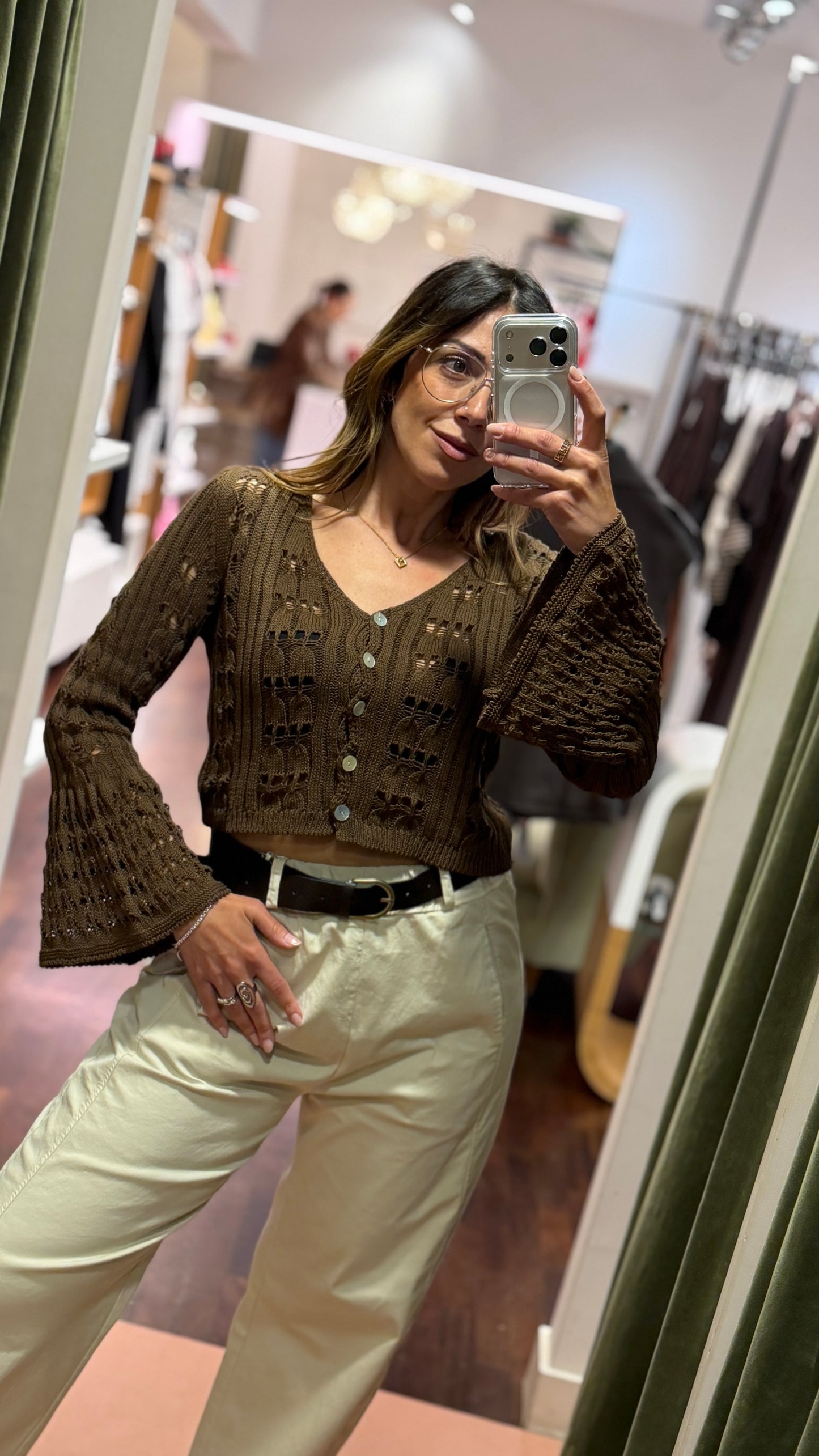 Cardigan traforato MORO