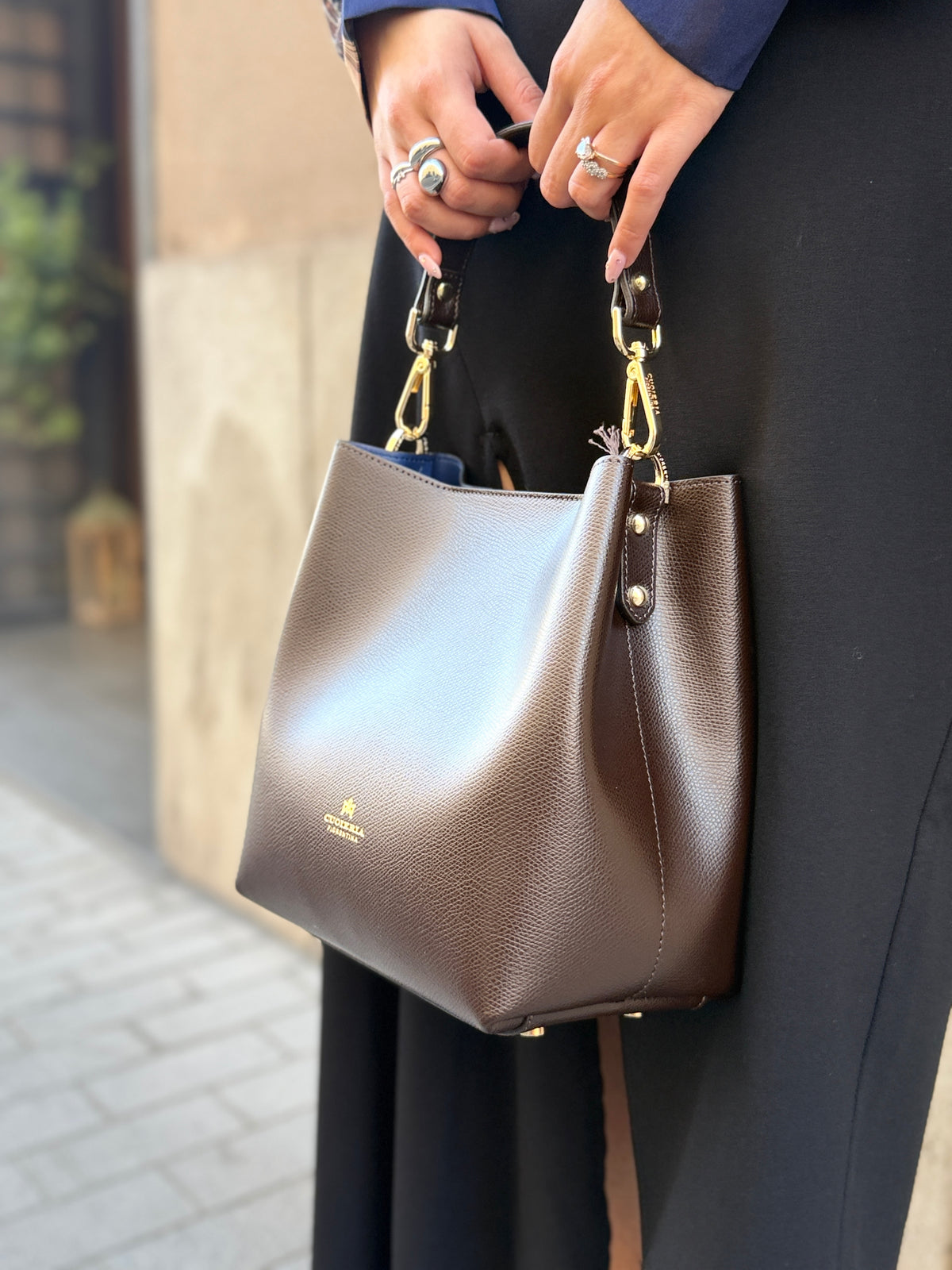 Cuoieria Fiorentina Alice small bucket MORO