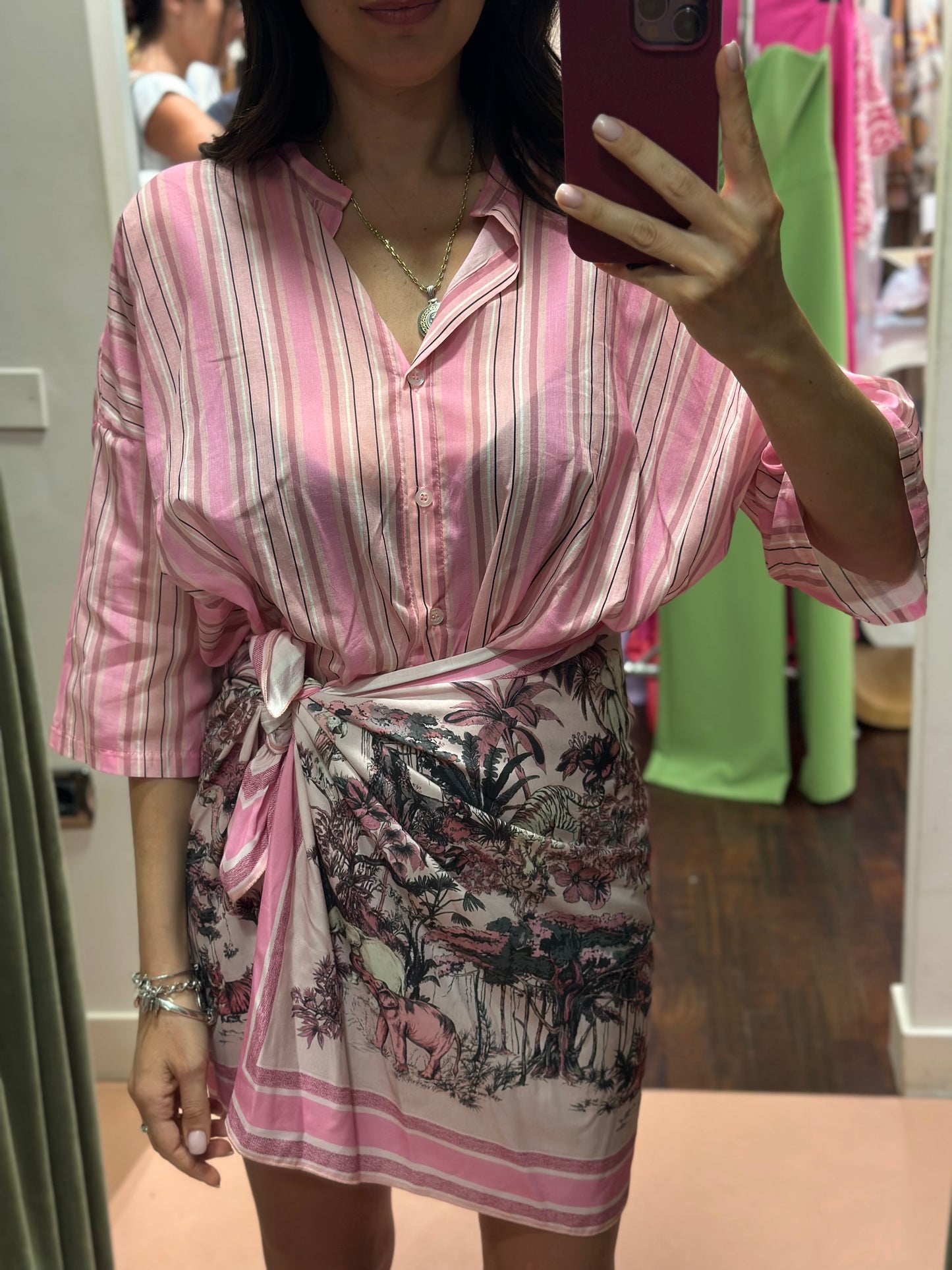 Tensione in Camicia a righe Rosa