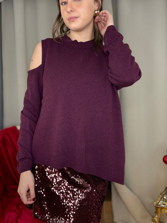 Tensione in Maglia cut out VINO