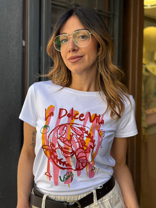 T-shirt stampa " LA DOLCE VITA"