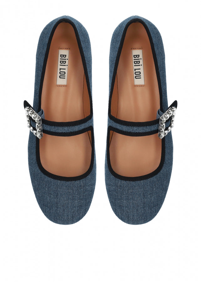 Bibi Lou - ballerina canvas denim fabric azul