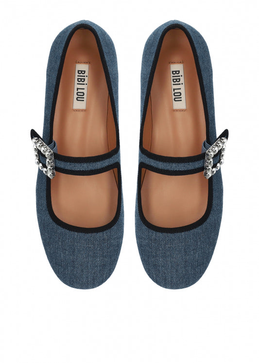 Bibi Lou - ballerina canvas denim fabric azul