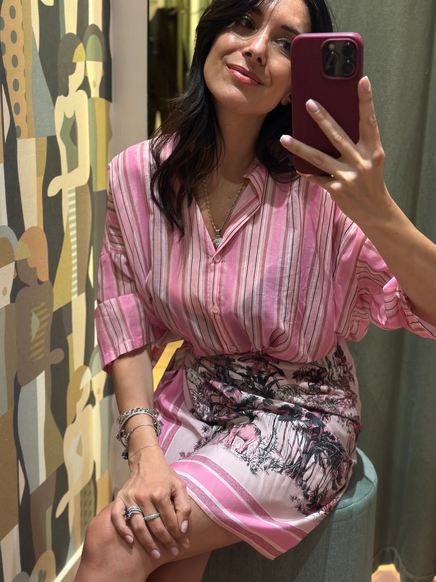 Tensione in Camicia a righe Rosa