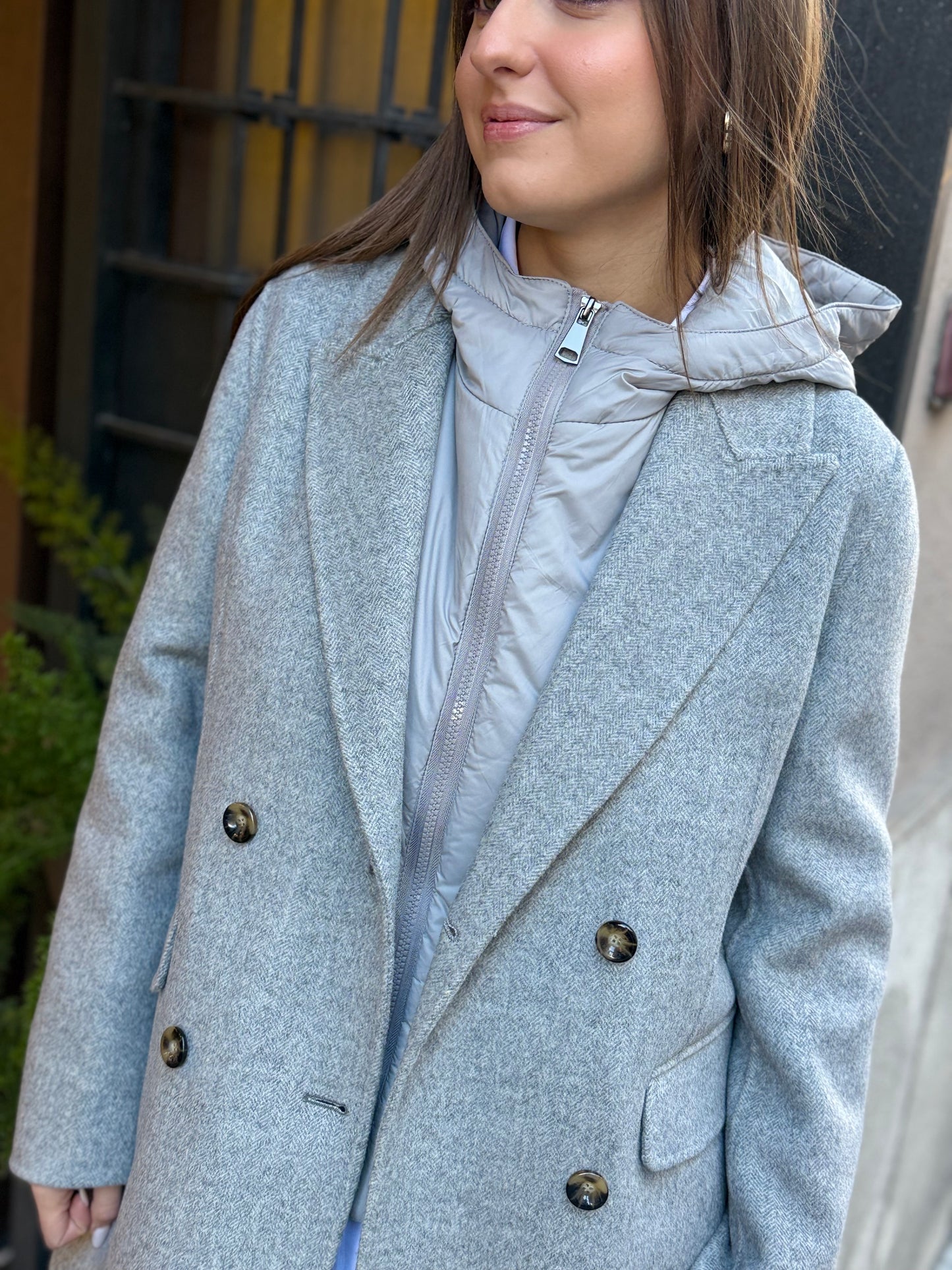 SINCE'RE PARIS Cappotto doppiopetto GREY MELANGE