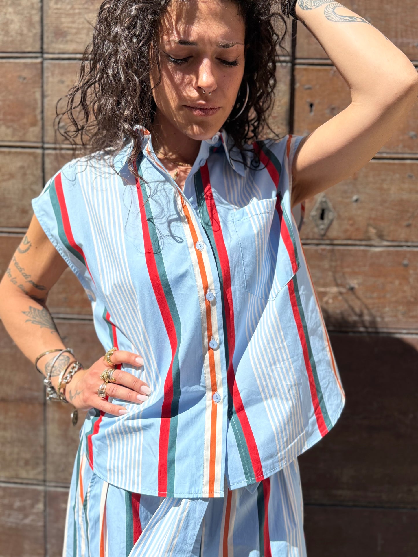 Tensione in Camicia a righe multicolor