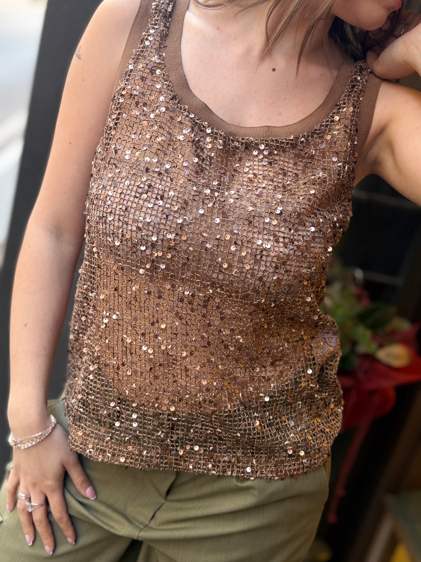 BohemianVì Boho Net Top Brown