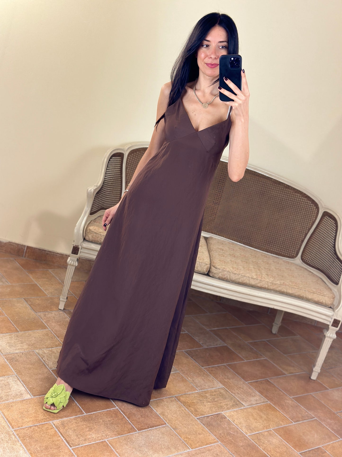 Tensione in Abito lungo in modal con spalline